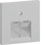 Hager GZUAE2A7035 Centrálny kryt pre 2 UAE/RJ45 zásuvky, svetlosivý RAL 7035