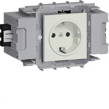 HAGER GS10019016 jednoduchá zásuvka Schuko s Wago Winsta Front-Snap-In, čisto biela