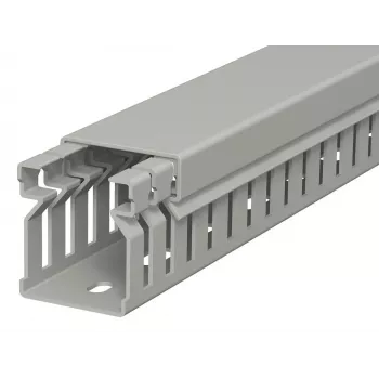 OBO Bettermann LK4 30025 káblový kanál, drážkovaný, 30x25 mm, 2 m, sivý 6178005