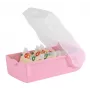 HAN CROCO A8 krabica na učebné kartičky na šírku, pastelovo ružové priesvitné telo s priehľadným viečkom, polypropylén, 1 ks 998-886