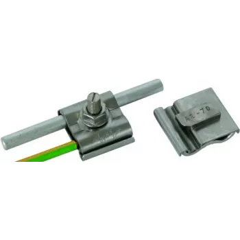 DEHN univerzálna uzemňovacia svorka M8 pre Rd 8-10 mm a vodič 4-50 mm², nehrdzavejúca oceľ (540250)