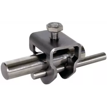 DEHN TE pripojovacia svorka NIRO pre kruhovú tyč Ø20 mm a kruhový drôt Ø10 mm, nehrdzavejúca oceľ V2A (630129)