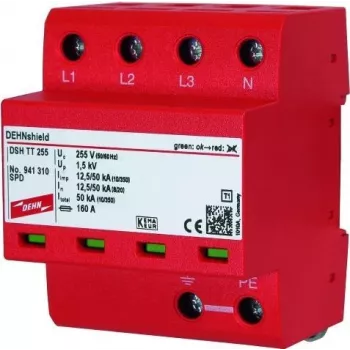 DEHN DSH TT 255 Typ 2 prepäťová ochrana 1+1 pólová 230/400V 40kA DIN lišta 941310