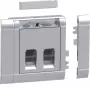 Hager GSETDM032LAN dátová pripojovacia inštalačná súprava, 2x RJ45, Cat.6A, tienená, hliníková predná doska, Typ 03
