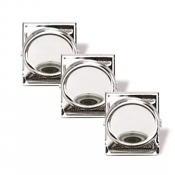 Magnetoplan Magnetický klip 35 mm strieborný balenie 3 ks Drží až 26 listov A4 (16670)