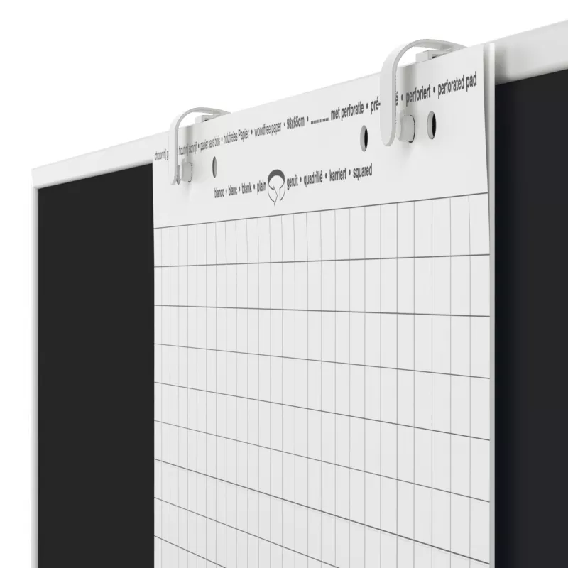 MAGNETOPLAN HOLTZ biely držiak flipchartu pre univerzálne tabule, moderátorské steny, biele tabule, deliace steny, komunikačné steny, prezentačné steny (11112200)