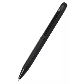 ONLINE SCHREIBGERÄTE Hexagon Stylus guľôčkové pero, čierne puzdro, modrá náplň, kapacitný stylus, rotačný mechanizmus, stredná línia 21035/3D