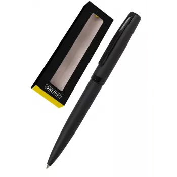 ONLINE SCHREIBGERÄTE Eleganza guľôčkové pero, čierne puzdro, modrá náplň, rotačný mechanizmus, kov, lesklý lak 34752