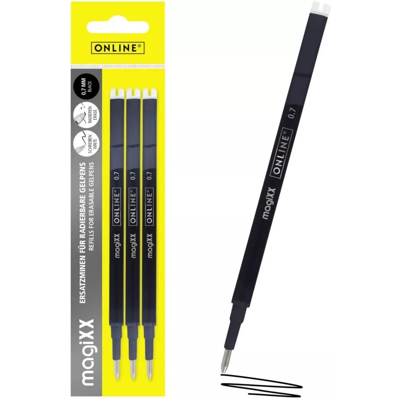 ONLINE magiXX gélová náplň čierna 0,7 mm, balenie 3 ks 40161/3