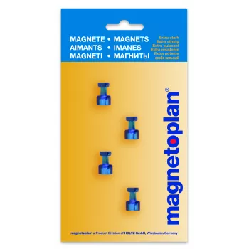 Magnetoplan magnetický držiak na poznámky, modrý, 4 kusy, udrží až 9 listov DIN A4 1666114