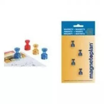 Magnetoplan magnetický držiak na poznámky, žiarivo transparentný oranžový, 4 balenie, udrží až 9 listov A4 1666144
