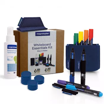 MAGNETOPLAN HOLTZ Whiteboard Essentials Kit modrá - hubka a magnetická podložka (1230914)