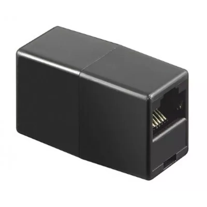 GoodConnections Alcasa MOD8-GC tienený RJ45 spojka, Cat.6, konektor samica na konektor samica, čierna