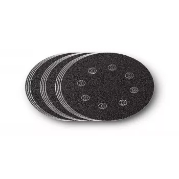FEIN 115 mm sada brúsnych kotúčov na suchý zips, 15-dielna, zrnitosti P40/P60/P80, 8 otvorov 63717233020