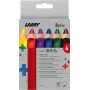 LAMY 3plus farebné ceruzky, sada 6 ks, ergonomické trojuholníkové, extra hrubá lámavá tuha, rôzne farby 1222002