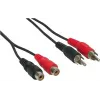 Good Connections 2x RCA konektor samec na 2x RCA konektor samica stereo audio predlžovací kábel, 1,5 m, čierny AS-2CV2