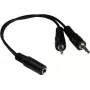 GoodConnections AD-35B2S audio Y adaptér 3,5 mm stereo konektor samica na 2x RCA mono konektor samec, 20 cm, niklovaný, čierny