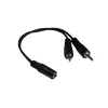 GoodConnections AD-35B2S audio Y adaptér 3,5 mm stereo konektor samica na 2x RCA mono konektor samec, 20 cm, niklovaný, čierny