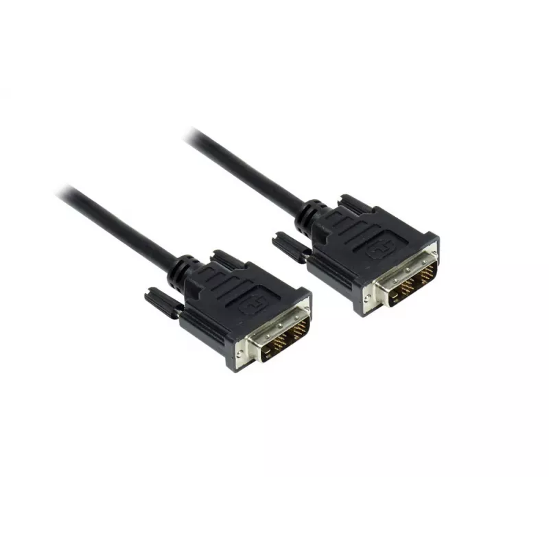 GoodConnections DVI-D Single Link kábel 18+1 konektor samec na konektor samec, 1,8m, čierny, pozlátený, dvojito tienený, HDCP, 1920x1200 4310-DD2