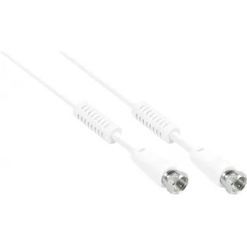 GoodConnections F-Type na F-Type koaxiálny kábel s feritovým jadrom, 100% tienený, 2,5 m, biela (S-FP25W)