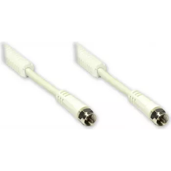 GoodConnections F-Type na F-Type koaxiálny kábel s feritovým jadrom, 100% tienený, 2,5 m, biela (S-FP25W)