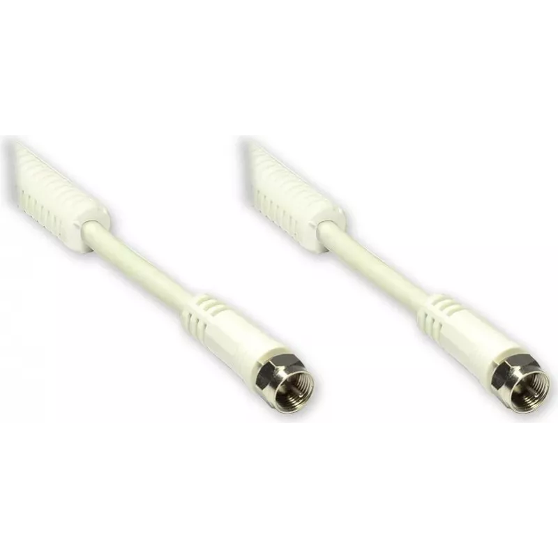 GoodConnections F-Type na F-Type koaxiálny kábel s feritovým jadrom, 100% tienený, 2,5 m, biely (S-FP25W)