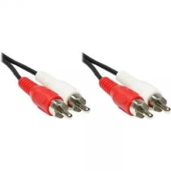 GoodConnections stereo RCA audio kábel, 2x RCA konektor samec na 2x RCA konektor samec, 1,5 m, čierny 5901-D