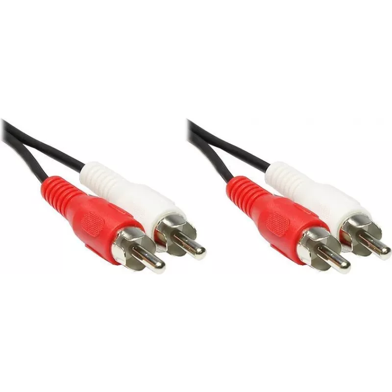 GoodConnections stereo RCA audio kábel, 2x RCA konektor samec na 2x RCA konektor samec, 1,5 m, čierny 5901-D