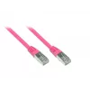 GoodConnections RNS patch kábel s ochranou západky, Cat. 5e, SF/UTP, PVC, 100 MHz, magenta, 7,5 m (855M-075)