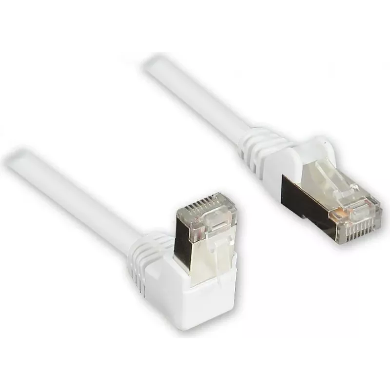 GoodConnections Cat. 5e F/UTP patch kábel, 3m, biely, zahnutý na rovný RJ45 805W-030EWI