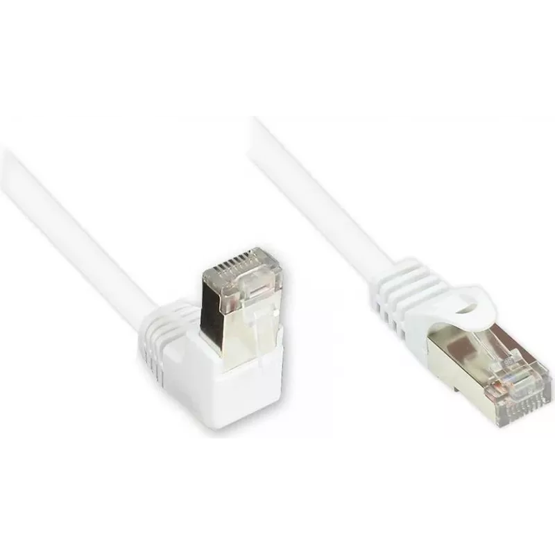 GoodConnections Cat. 5e F/UTP patch kábel, 3m, biely, zahnutý na rovný RJ45 805W-030EWI