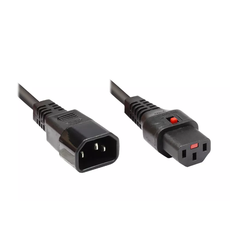 Good Connections Alcasa 1600-IEC10 napájací kábel C14 na C13, vidlica/zásuvka, rovný, 1 m, čierny