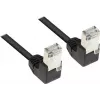 Good Connections Cat 5e F/UTP patch kábel, 3m, čierny, 90° zahnuté RJ45 konektory 805S-030WI