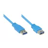 GoodConnections USB 3.0 predlžovací kábel A konektor samec na A konektor samica, modrý, 1 m (2711-B01)