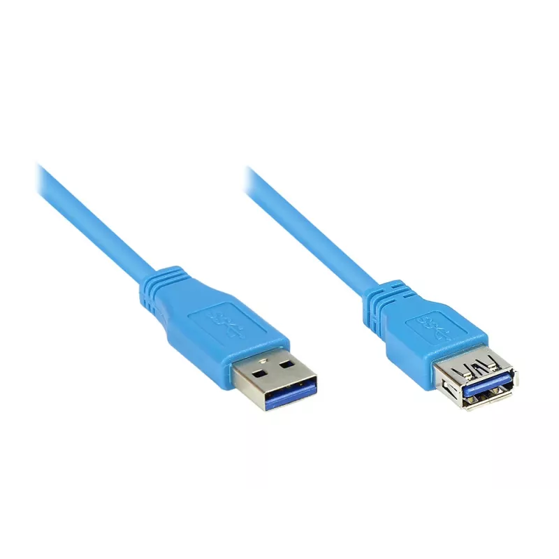 GoodConnections USB 3.0 predlžovací kábel A konektor samec na A konektor samica, modrý, 1 m (2711-B01)