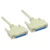 GoodConnections nulový modemový kábel, DB25 konektor samica na DB25 konektor samica, 3 m, poniklovaný, dvojito tienený, čierna 4030-3