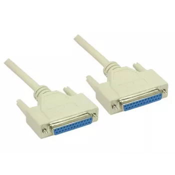 GoodConnections nulový modemový kábel, DB25 konektor samica na DB25 konektor samica, 3 m, poniklovaný, dvojito tienený, čierna 4030-3