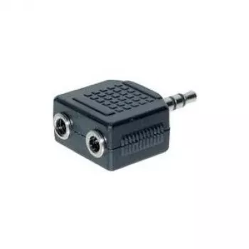 GoodConnections AD-352BU audio Y adaptérový kábel 3,5 mm stereo konektor samec na 2x 3,5 mm stereo konektor samica 20 cm čierna
