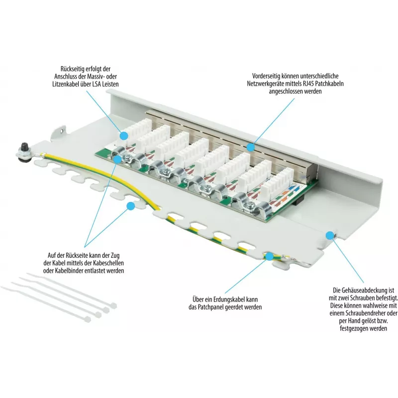 GoodConnections Alcasa GC-N0111 Cat6 tienený RJ45 keystone modul - sivý