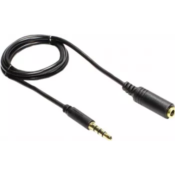 GoodConnections 3,5 mm 4-pólový TRRS predlžovací kábel, konektor samec na konektor samica, 2 m, čierny AS-35V4B2