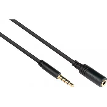 GoodConnections 3,5 mm TRRS audio predlžovací kábel, konektor samec na konektor samica, 5 m, čierny AS-35V4B5