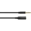 GoodConnections 3,5 mm TRRS audio predlžovací kábel, konektor samec na konektor samica, 5 m, čierny AS-35V4B5