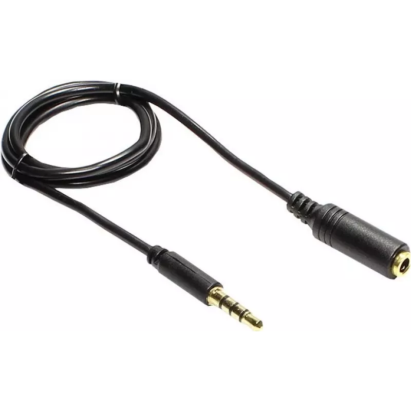 GoodConnections 3,5 mm TRRS audio predlžovací kábel, konektor samec na konektor samica, 5 m, čierny AS-35V4B5