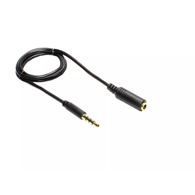 GoodConnections 3,5 mm TRRS audio predlžovací kábel, konektor samec na konektor samica, 5 m, čierny AS-35V4B5