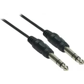 Good Connections 6,3 mm jack na 6,3 mm jack audio kábel, 1,5 m, poniklovaný, čierny 1963-015