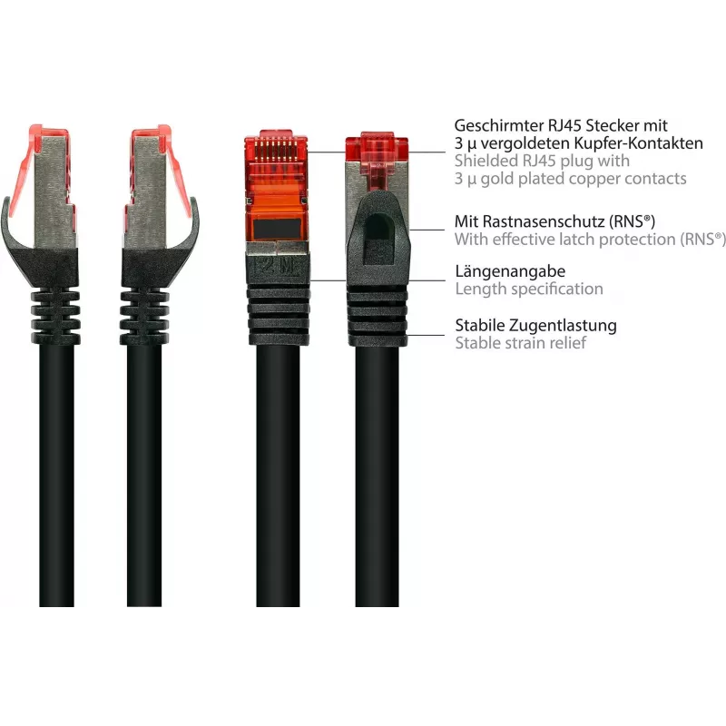 GoodConnections Alcasa 8060-400S Cat6 S/FTP Prepojovací kábel, RJ45 samec na samec, 40 m, pozlátený