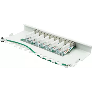 GoodConnections GC-N0113 Desktop Cat.6 8-port STP patch panel, 0,5U, bez nástrojov, čistá biela RAL9010
