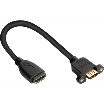 Good Connections HDMI inštalačný kábel, HDMI Typ A konektor samica na panel-mount konektor samica, 0,3 m, čierny HDMI-AD23