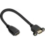 Good Connections HDMI inštalačný kábel, HDMI Typ A konektor samica na panel-mount konektor samica, 0,3 m, čierny HDMI-AD23