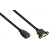 Good Connections HDMI inštalačný kábel, HDMI Typ A konektor samica na panel-mount konektor samica, 0,3 m, čierny HDMI-AD23